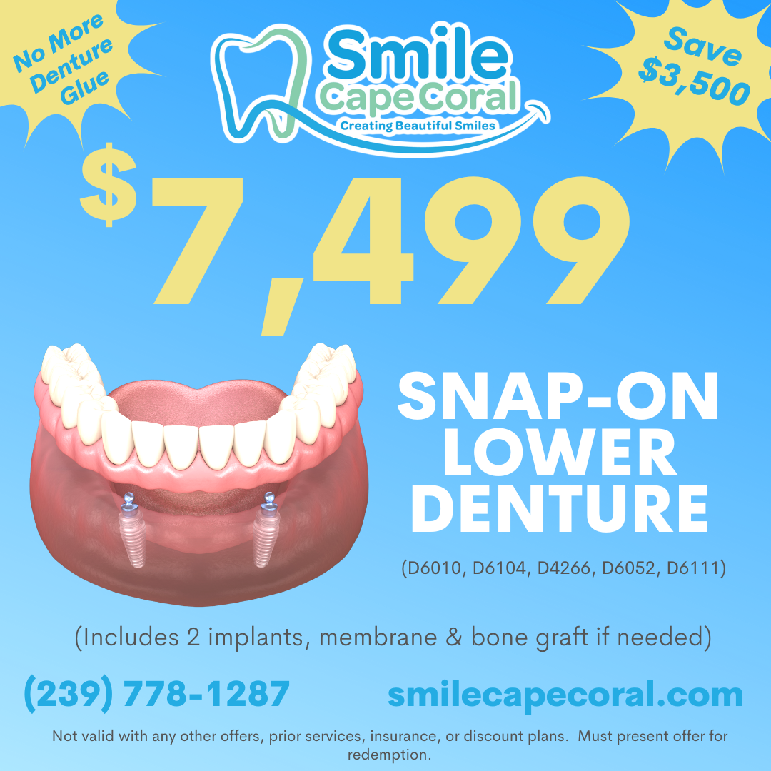 $7499 snap on lower denture special